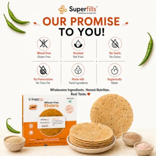 Superfills Farali Khakhra 200g Pack of 2 - Vrat Upvas Fasting Khakra Snack — image 5