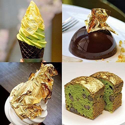 24k Pure Edible Gold Vark Golden Leaf 50MMx50MM Gold Foils 25 Sheets for Cake Sweets ayurvedic Medicine face Treatment Anti Aging spa (30) — image 5