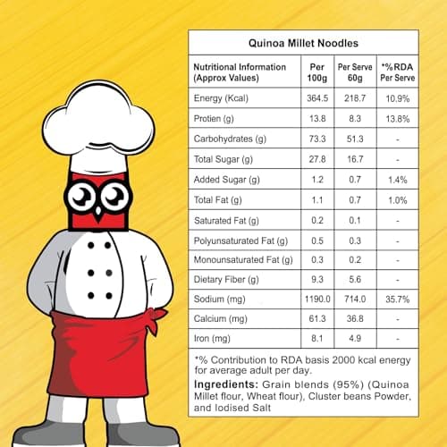 Healthy Master Quinoa Millet Noodles | 2 Pack x 200g | No Maida, No MSG | Not Fried | Ready to Cook | Vegan Noodles | Healthy Noodles for Kids & Adults — image 2