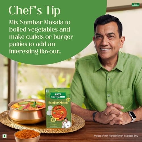 Tata Sampann Sambar Masala Powder with Natural Oils, 45g, Crafted by Chef Sanjeev Kapoor, With Chef’s Exclusive Tip, Rich Aroma & Flavour — image 8