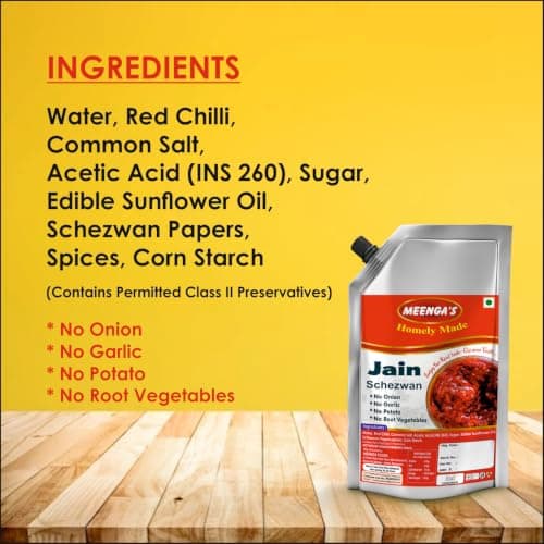 Meenga’s Jain Schezwan – 250g | No Onion No Garlic Chutney | 100% Veg | Authentic Indo-Chinese Spicy Sauce | Ready-to-Eat Dip for Momos Noodles and Fried Rice | Homemade Style with Rich Flavor — image 3