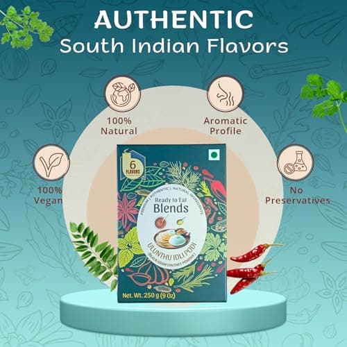 6Flavors Combo Pack: Paruppu Podi, Ulunthu Podi, Kollu Podi | 3 x 250g | Chutney/Rice mix Powders | No Onions, Garlic, Preservatives | Ideal for Idli, Dosa & Rice. — image 6