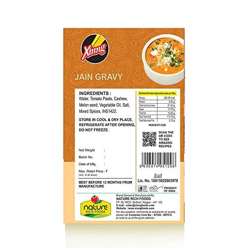 Xinng Instant Ready to Cook Jain Gravy- No Onion, No Garlic, 150gms 100% Natural, Cooking Sauce, No Preservatives- Pack of 1 — image 3