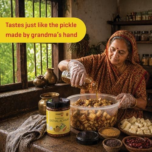 KisaanSay Jackfruit Pickle| Katahal ka Achar | Kathal achaar | 400 GM | Traditional Spicy & Tangy | No Preservatives, No Vinegar | Made in Pure Mustard Oil | Sun-Dried | Homemade Taste | Plastic Jar | No Onion & No Garlic | hodale | palapazham | chakka | kanthal | — image 5