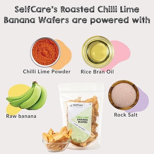SelfCare By Suman Agarwal Roasted Chilli Lime Banana Wafers - 100 gms (Pack of 1) | Healthy - Gluten Free | Savoury - Snacks - Namkeen - Grocery | Workout - Tea time Snacking | Jain & Travel Friendly — image 2