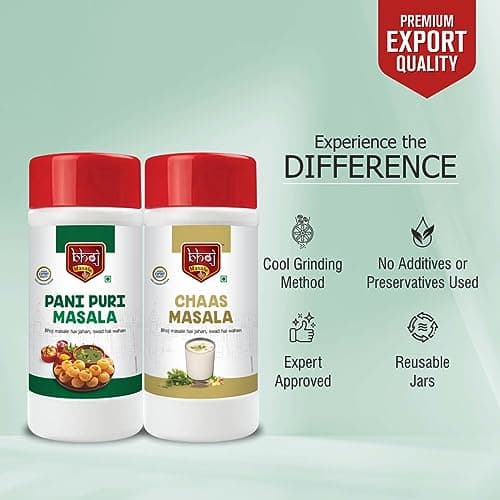Bhoj Masale Pani Puri And Chaas Masala Powder Combo Pack Net 450GM Each Total Gross 1 kg (net 0.9kg) | Aromatic Jain Spice for Flavorful Indian Cooking | For Flavorful Cooking | No Artificial Flavor Added — image 3