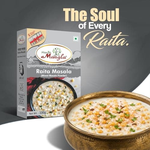 Manish Mangla Raita Masala, Mixed Masala Powder, No Onion No Garlic, 5 Sachets, 100g — image 5