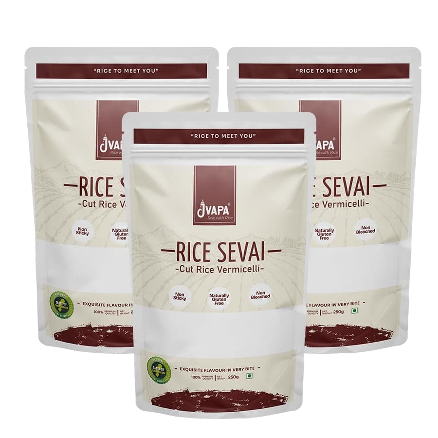 Jvapa Rice Vermicelli (Long Thin Noodles) |Naturally Gluten Free | Cholesterol Free | Naturally Fat Free | Made with 100% Rice -750 gm (250g x Pack of 3) — image 6