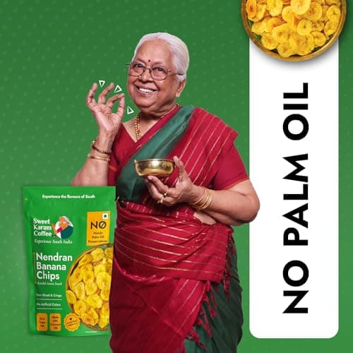Sweet Karam Coffee Nendran Banana Chips – 200 grams | Made with 100% Coconut Oil | No Preservatives | Kerala Special Crispy, Thin Sliced Yellow Plantain Wafers | Healthy Tea Time Snack — image 5