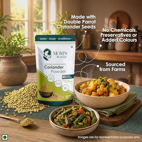 Mom’s Mixes Coriander Powder (Dhaniya) | Double Parrot Seeds | Strong Aroma | Pure & Natural | No Preservatives | No Onion No Garlic (Jain Friendly) | 100g — image 6