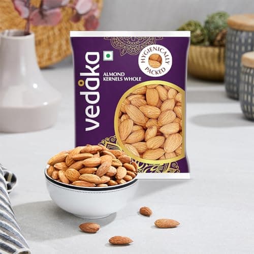 Amazon Brand - Vedaka Almonds | 200 g | California Almonds | 100% Natural Badam Giri | Rich In Protein & Dietary Fiber | Crunchy Texture & Delicious Nutty Flavour | No Added Preservatives — image 6
