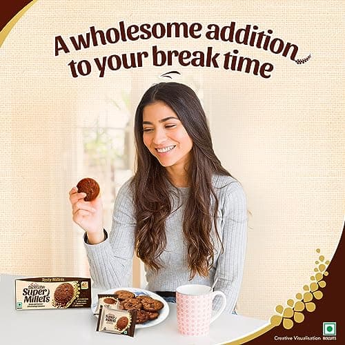 sunfeast Farmlite Super Millets Ragi and Jowar Chocochip Cookies, Delightfully Tasty & Crunchy, Made with No Added Maida, Millet Biscuits, 75g — image 6