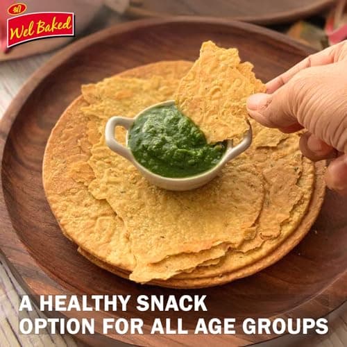 Wel Baked Whole Wheat Khakhra (Mast Masala) - Pack of 4, 200 Gms Each | Dry Chapati | Khakra Fresh Gujarati Namkeen Snacks | Ready To Eat - Roasted - Khakhra Snacks| Vacuum Packed — image 5