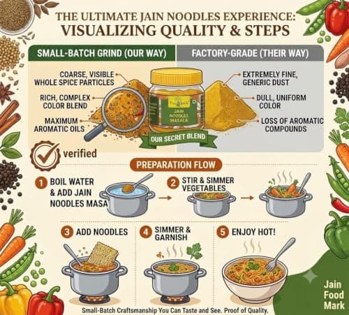 Pure Blends Jain Noodles Masala | All-in-One Masala |Without Onion & Garlic Masala | Authentic Jain Seasoning Mix | Perfect for Instant Noodles, Pasta, Poha, Fried rice Aloo sabji & other Dry Snacks | 100g — image 2