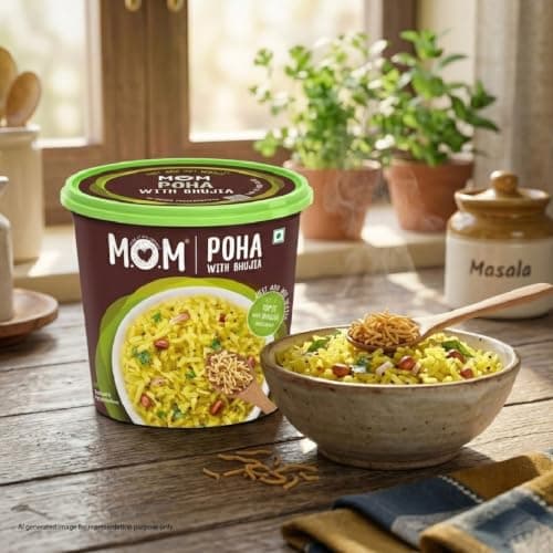 MOM - Meal of the Moment, Poha with Bhujia, 80g | Ready to Eat | No Added Preservatives | No Artificial Flavours — image 4