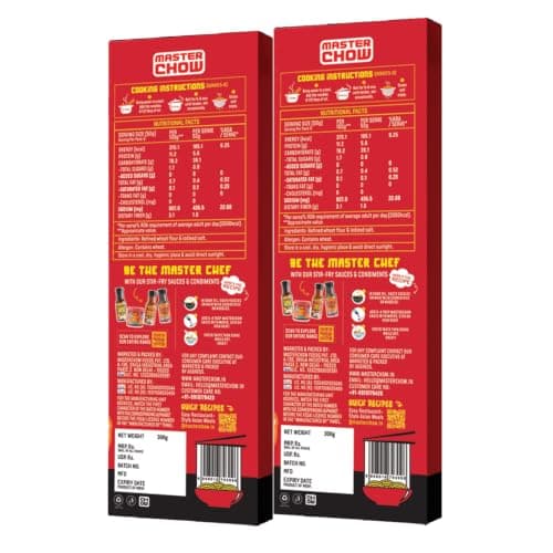MasterChow Chinese Veg Hakka Noodles - Pack of 2 | No Preservatives | No Maida, Not Fried | Serves 10 Meals - 600gms — image 2