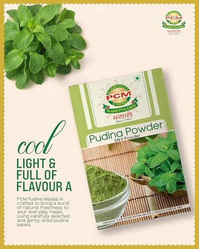 PCM Pudina Powder (Mint Powder) 500g | Natural Dry Mint Powder for Chutney, Raita, Jaljeera, Drinks, Seasonings & Cooking | Aromatic Flavor — image 4