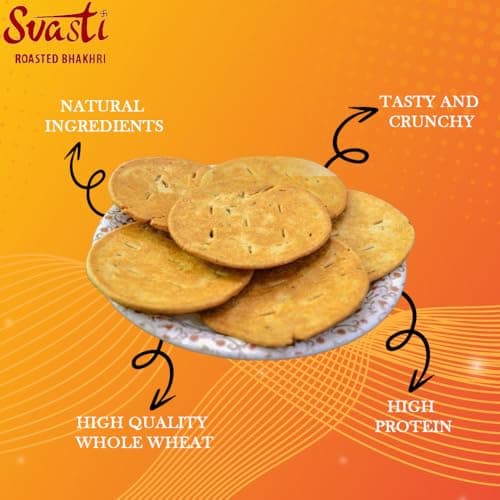 Svasti Dry Methi Bhakhri Snacks - 200 gms (Pack Of 4)| Roasted Healthy Gujarati Snacks | No Maida | No Artificial Colours | No Onion & No Garlic | Vacuum Packed | Gluten Free — image 2
