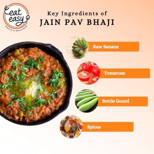 Eat Easy Ready To Eat Jain Pav Bhaji, 65gm (Pack of 2) | Just Add Water and Cook | No Onion No Garlic, Vegetarian Healthy Instant Food for Travel, Trekking, Campign | No Preservatives | No Added Artificial Colours & Flavours — image 5