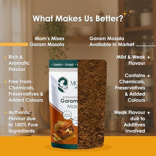 Mom’s Mixes Garam Masala (Garam Masala Powder) | Pure Jain Spices | No Onion No Garlic (Jain Friendly) | Rich & Aromatic | No Preservatives | 100g — image 7