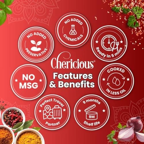 Chericious Ready to Eat Jain Chole | Freeze Dried-400 gm | No Onion No Garlic | Indian Street Food Style | Instant Heat & Eat Meal (Chole) — image 8