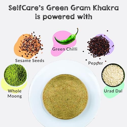 SelfCare By Suman Agarwal Mix Dal & Green Gram Khakhra - (Combo Pack) 250g each | Roasted-Crackers-Namkeen-Grocery | Crispy & Chatpata - Tae time - Eat with Dip | Gluten Free - Jain & Travel Friendly — image 3