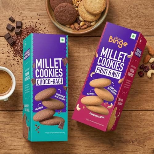 The Healthy Binge Assorted Millet Cookies – Healthy Snacks Combo | Millet Cookies | Jaggery Cookies | Healthy Snacks for Kids and Adults 180g Pack of 2 — image 3