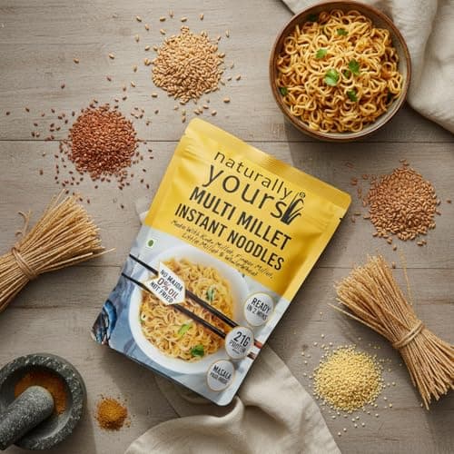 Naturally Yours Multi Millet Instant Noodles 175g | Kodo & Little Millet + Whole Wheat | 21g Protein | High Fiber | No Maida | Non-Fried | No Onion No Garlic Jain-Friendly | Tastemaker | Pack of 3 — image 3