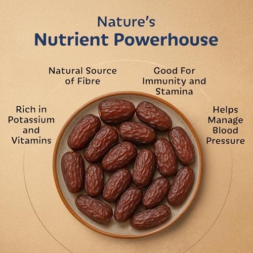 Soully Safawi Dates 400g | Premium Dates from Al-Medina | High in Fibre | Soft & Juicy Khajoor | No Added Sweeteners or Preservatives | Healthy Snacks khajur | Healthy Kalmi Dates for Snacking & Recipes — image 6