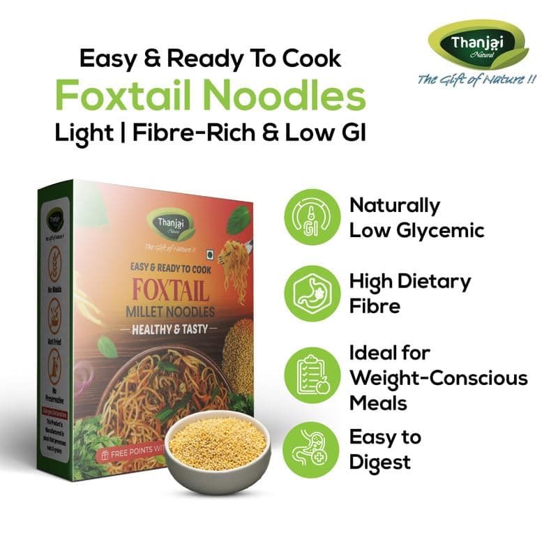 Thanjai Natural Foxtail Millet Noodles 180 Grams of Homemade Natural Millet Noodles( No Preservatives, No Chemicals, No Artificial Extract) — image 3