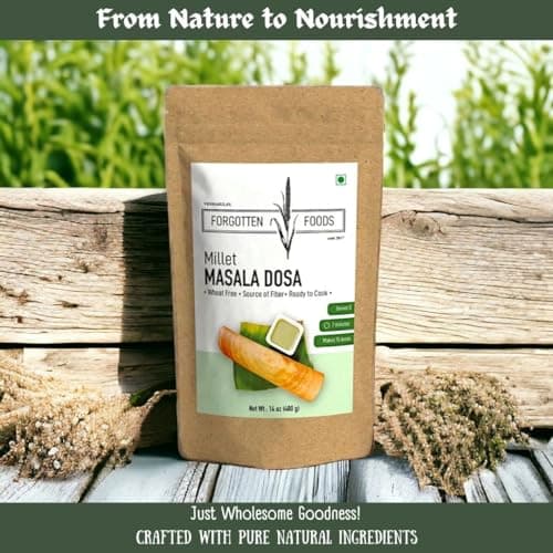 Forgotten Foods Millet Masala Dosa 400g - Wheat Free Instant Dosa Mix with Kodo and Little Millets - High Fiber, Plant Proteins, Low GI, No Soda, No Preservatives - Makes 15 Dosas, Serves 5 — image 7