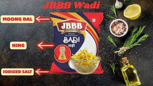 JBBB Jain Marwari Bikaneri Moong Wadi 400g Pack | Rajasthani Moong Dal Badi Bengali Mung Bori | Sun Dried Lentil Nugget for Sabzi Curry Pulao Rice Recipe | Homemade Style Vegetarian Cooking Ingredient — image 4