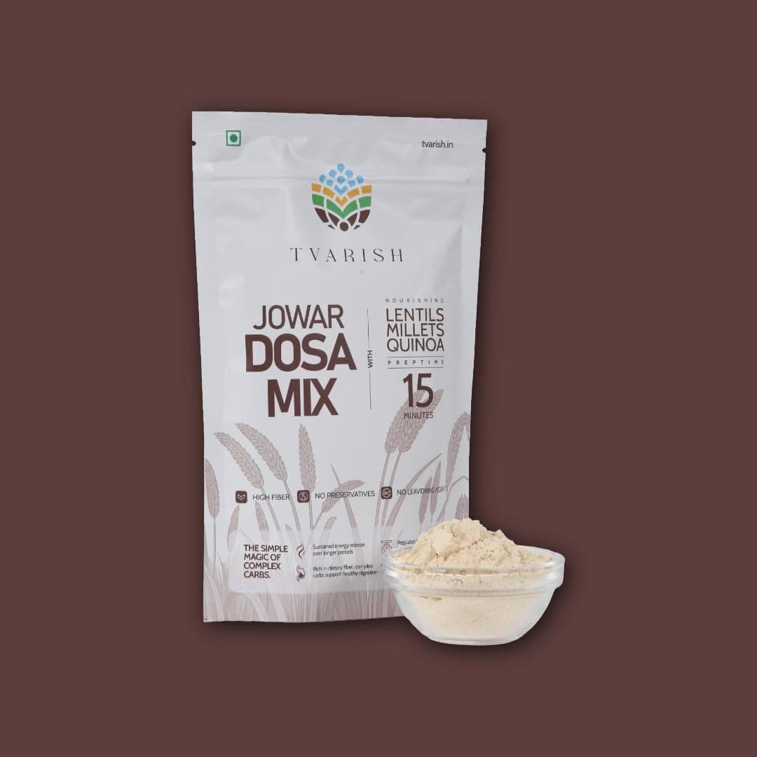 Tvarish Instant Jowar Dosa Mixes (2 * 200g) | Millet, Lentil & Quinoa based | Gluten Free | No Maida, No Preservatives, No Rice, No Baking Soda | Healthy South Indian Breakfast — image 4
