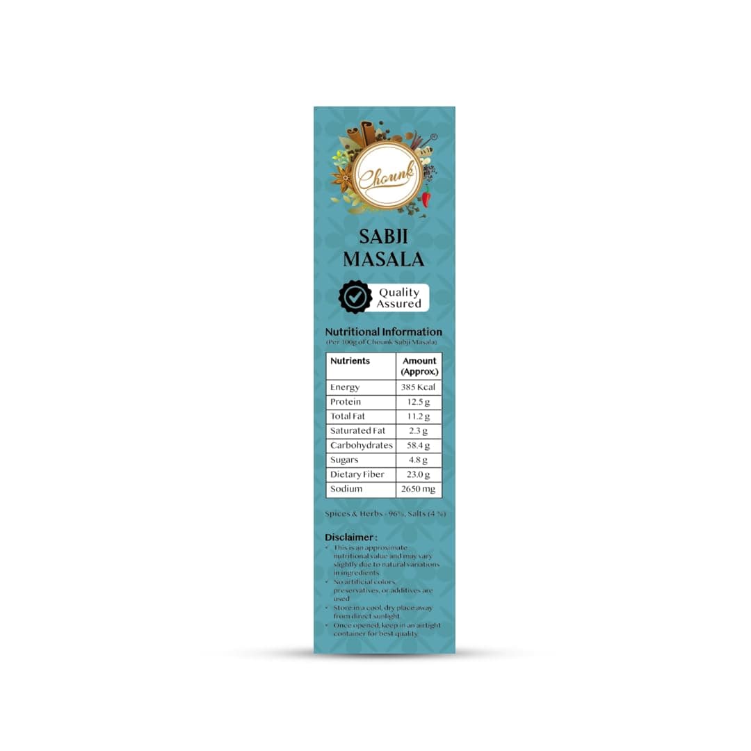 Chounk Sabji Masala -100G (Pack Of 2) | Make Home Recipe Like Restaurant | Blended Spices Mix | Healthy Delicious & Flavourful Cooking | No Artificial Flavours | No Preservatives | Ready Masala Powder — image 3