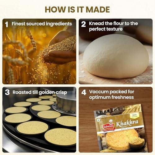 Jabsons Roasted Jeera Khakhra,180gm | No Onion No Garlic | Ready-To-Eat Vacuum Packed for Freshness | Gujarati Traditional Tea Snacks Flatbread Made with Cottonseed Oil 180 gm — image 6