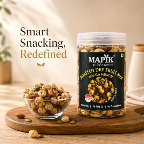 Mapik Roasted Dry Fruits Mix Masala Munch | Premium Trail Mix | Almond,Cashew,Seeds,Makhana & Dried Fruits | High Protein Crunchy Snack | No Palm Oil No Preservatives(200g) — image 2