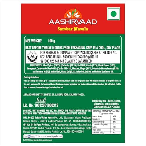 Aashirvaad Sambar Masala, 100g, Blended Spice for Authentic Taste and Colour — image 7