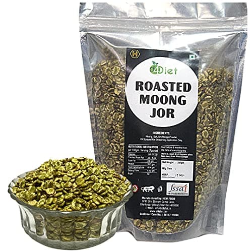D4Diet Roasted Moong Jor, 200g / High Protein, Gluten Free, Vegan snack/Healthy Namkeen/Roasted Namkeen