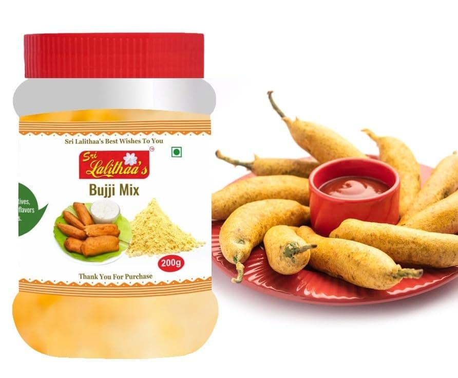 Sri Lalithaa’s Traditional Instant Bajji Mix | South Indian Style Crispy Snack Batter | No Onion & No Garlic | No Artificial Colours – 200g — image 6