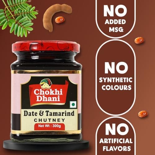 Chokhi Dhani Tamarind Date Chutney 300g | Authentic Imli Khajoor Ki Khatti Meethi Chutney | Sweet & Tangy Dip for Chaat, Samosa, Pakora & Snacks | Jain-Friendly | No Preservatives | Pack of 1 — image 5