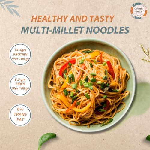 Organic Wisdom-Back to Roots Multi Millet Vegan Noodles | 384 Gm(Contains 2 Packs)| Made With 8 Super Grains | Not Fried - Sun Dried | Junk Free | No Maida, Msg or Refined Oil — image 3