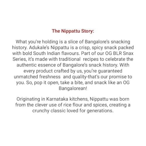 Adukale Nippattu | Traditional South Indian Crunchy Snack | No Palm Oil or Preservatives | 160g — image 6