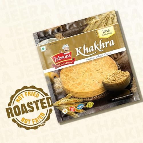 Jabsons Roasted Jeera Khakhra,180gm | No Onion No Garlic | Ready-To-Eat Vacuum Packed for Freshness | Gujarati Traditional Tea Snacks Flatbread Made with Cottonseed Oil 180 gm — image 4