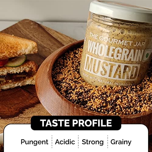 The Gourmet Jar Wholegrain Mustard| 170g| 100% Natural, No Preservatives, No Artificial Colors, No Artificial Flavouring agent| No Refined Sugar| Keto-Friendly| No Trans-fat| Traditional French style| Made with Red wine and Apple Cider Vinegar| Perfect condiment for your sandwiches, hotdogs and burgers| Pack of 1 — image 6