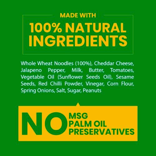 Yu 100% Whole Wheat Jalapeno Cheese Instant Noodles - Zero Preservatives Oil Maida & MSG - Atta Noodles in 6 Mins - Veg - 70g — image 5