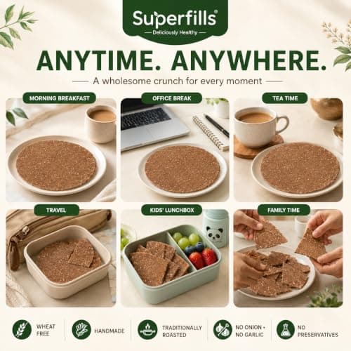 Superfills Nachni Till Khakhra 200g - Gluten-Free Khakra Snack — image 6