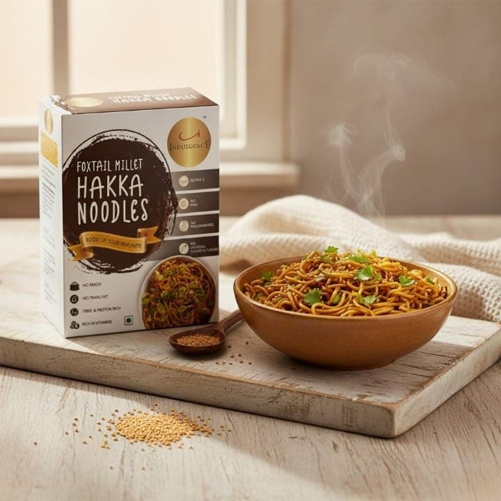 Indulgence Foxtail Millet Hakka Noodles 400g (Pack of 2) | Healthy Alternative | No Maida | Rich in Antioxidants | Tasty & Versatile | Instant Food | Ready to Cook | Serves 2 — image 3