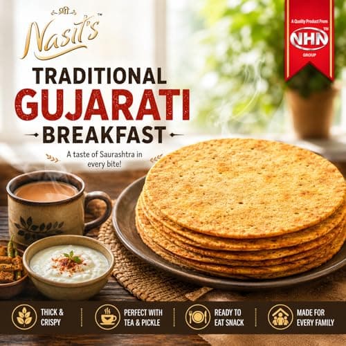 Nasit’s Bhakhri | Thick & Crispy Gujarati Breakfast Snack | Ready to Eat Traditional Bhakhri | Available in Multiple Flavors (Chilli Coriander) — image 3