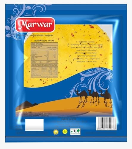 Marwar Khatta Meetha Lilka Jain Papad 400G (Pack of 2) | Rajasthani Handmade papad | No Onion No Garlic | Sweet & Tangy Crispy papads | 7 Inch, 28-30 Papads — image 3