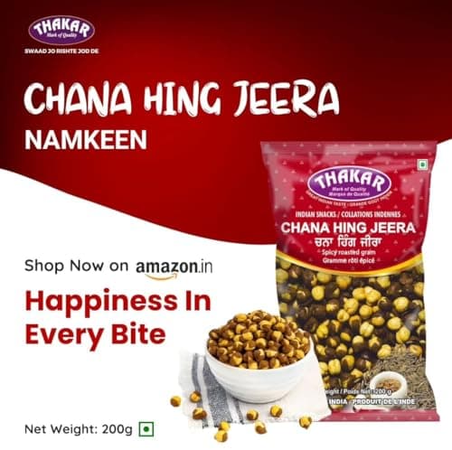 THAKAR Namkeen - Chana Hing Jeera | RoastedChana Hing jeera, 200gm |100% roasted | No Onion No Garlic | Desi ChanaRoasted Namkeen Snacks| Gluten-Free Crunchy Protein Snacks | Bhuna ChanaRoasted Chickpeas Ready to Eat — image 8